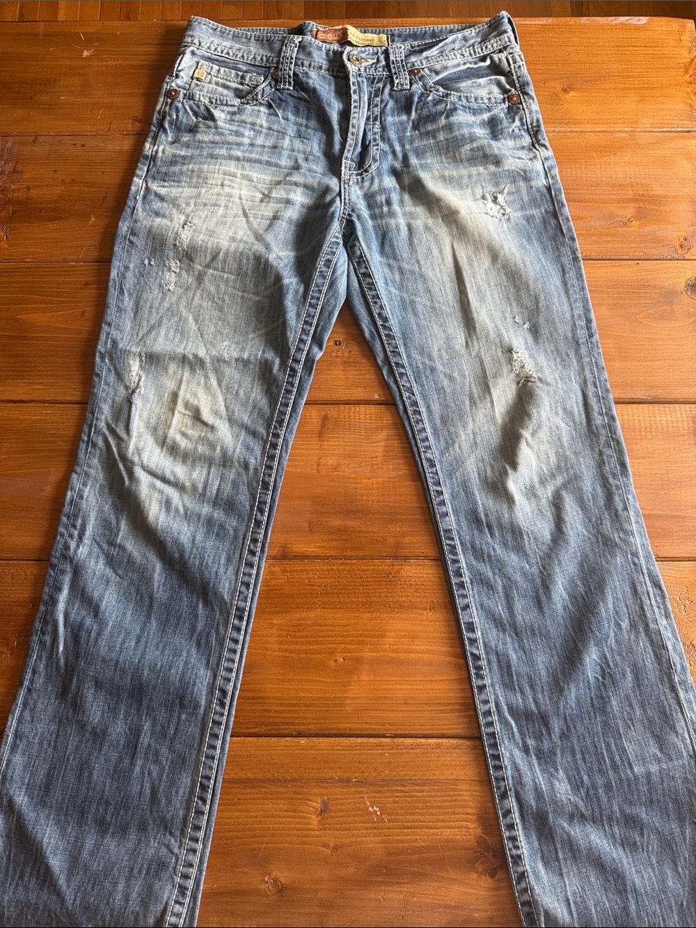 Big Star Men’s Bootcut Jeans - Light Blue Faded Wash